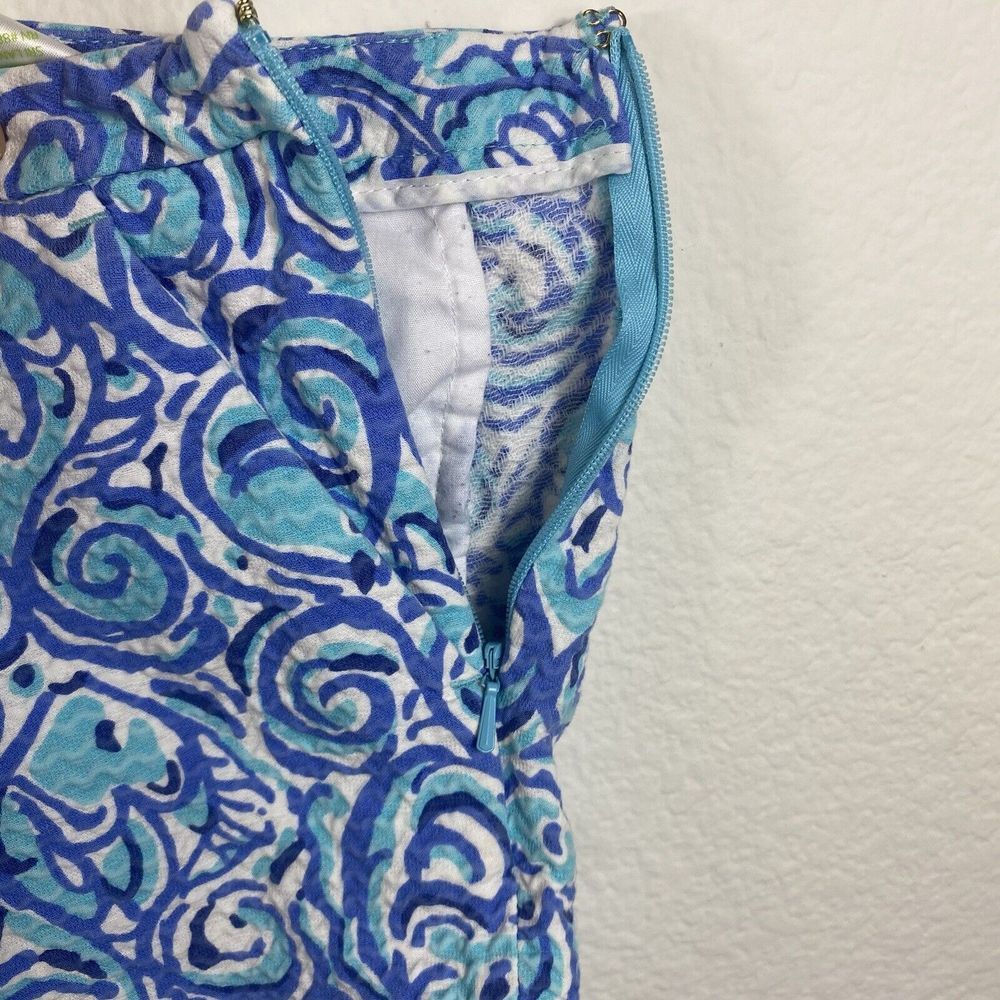 Lilly Pulitzer Women's Sz 4 Shorts Adie Chasing Tail Blue Fish Beach 100% Cotton - Picture 4 of 8